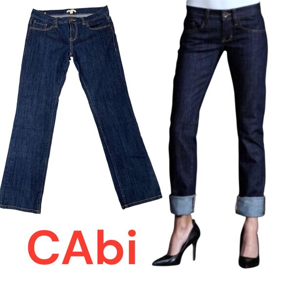 Cabi Brando Style #175 Dark Wash Straight Leg Jeans Women’s Size 10 Mid Rise - Picture 1 of 13